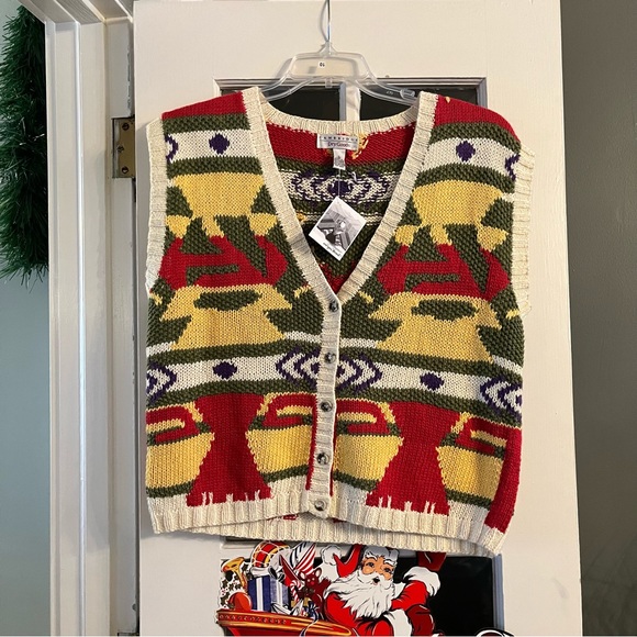 Cambridge Dry Goods Sweaters - Vintage Cambridge Dry Goods Funky Colorful Southwest Sweater Vest Size Large 💛